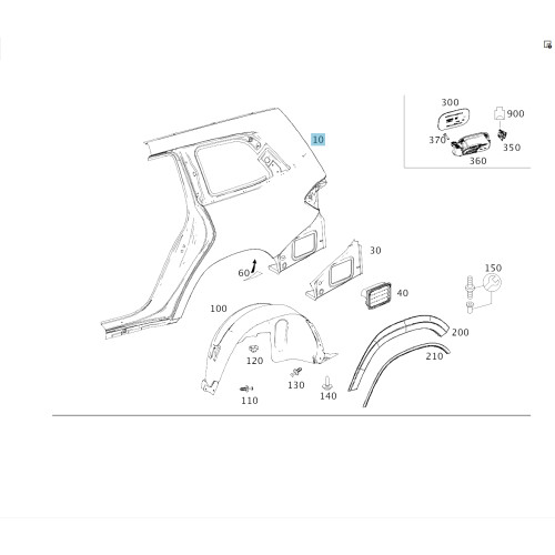 Mercedes-Benz A1666302903 Крыло - четверть задняя левая GL/GLS X166