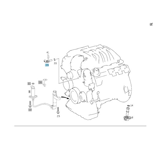 Mercedes-Benz A0009050700 Датчик температури охолоджуючої рідини OM646 OM647 OM648 OM611 OM612 M277