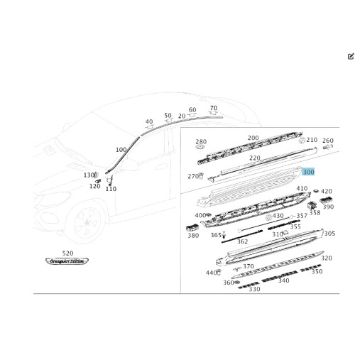 Mercedes-Benz A2926900055 Подножка левая в сборе с подсветкой GLE Coupe C292