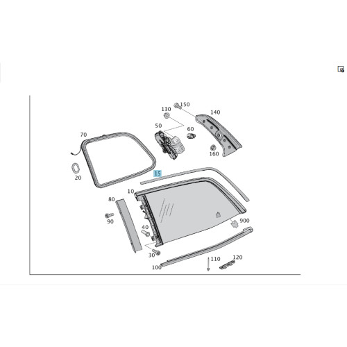 Mercedes-Benz A1666903080 Хром молдинг форточки заднего правого крыла GL/GLS X166
