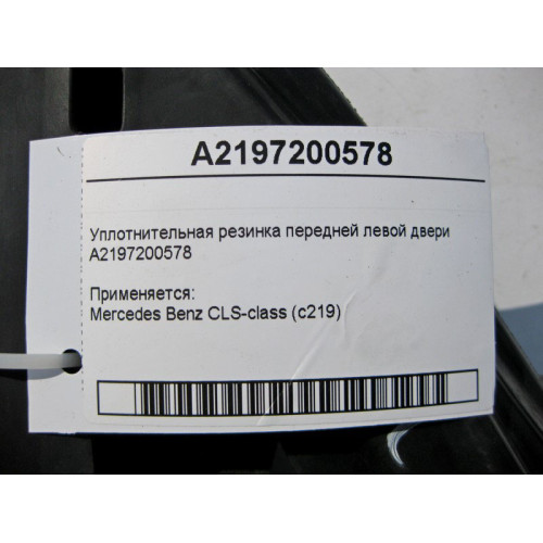 Mercedes-Benz A2197200578 Уплотнительная резинка передней левой двери CLS C219