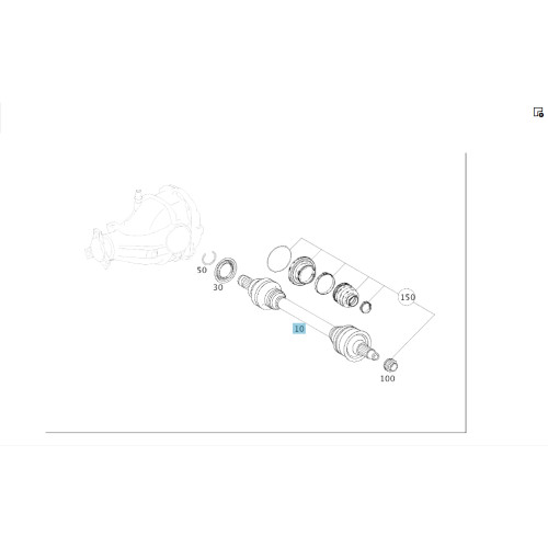 Mercedes-Benz A1663501110 Rear axle half shaft ML/GLE W166 GL/GLS X166