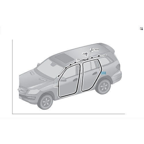 Mercedes-Benz A1666970251 9G44 Уплотнитель проёма задней двери черный GL/GLS X166