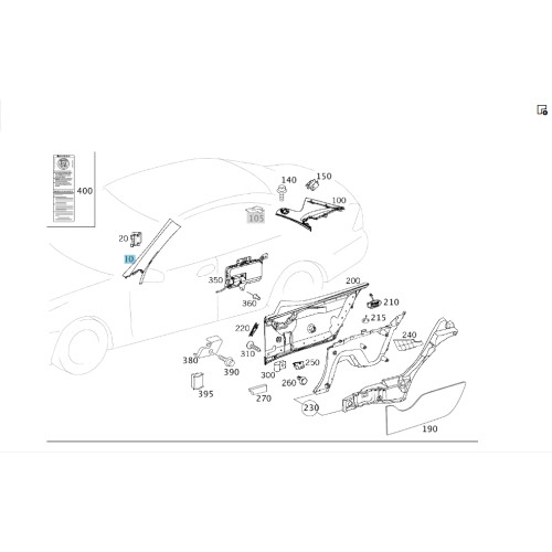 Mercedes-Benz A2096900225 7F91 Обшивка стойки "А" справа серая CLK Coupe C209