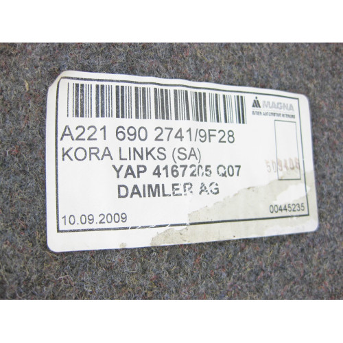 Mercedes-Benz A2216902741 9F28 Обшивка багажника левая черная с сеткой S-Class W221