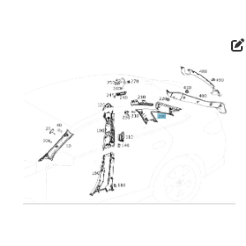Mercedes-Benz A2926900825 9G26 Облицовка задней стойки С-СТОЙКА справа GLE Coupe C292