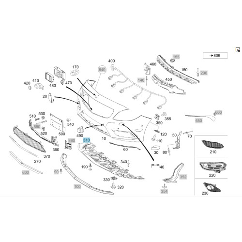 Mercedes-Benz A1178850036 Дефектная защита переднего бампера CLA Shooting Brake X117 CLA C117