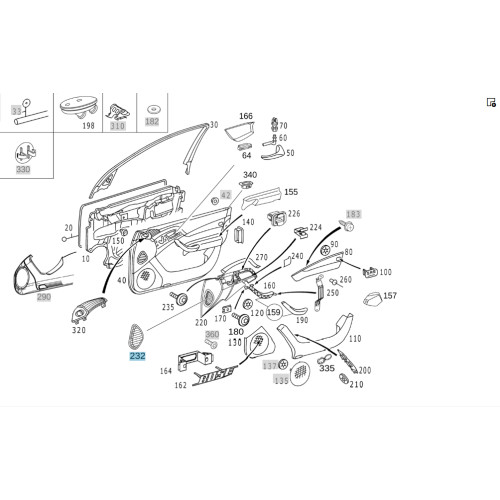 Mercedes-Benz A2207203178 1434 Уплотнение воздуховода бежевое на передней левой карте двери S-class short W220 S-class long V220