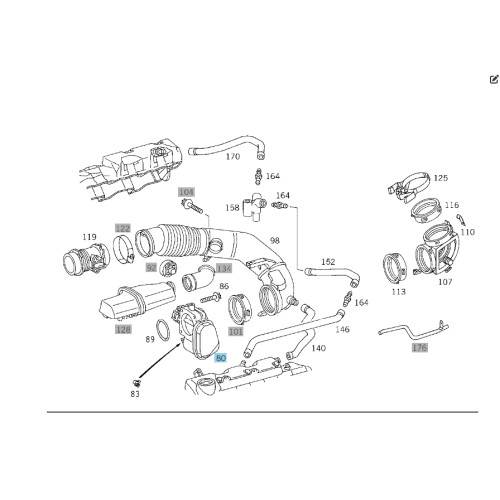 Mercedes-Benz A1121410125 Дроссельная заслонка M112