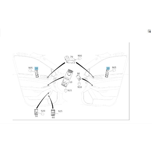 Mercedes-Benz A2929054600 9107 Кнопки блокировки/разблокировки дверей на водительской двери GLE Coupe C292
