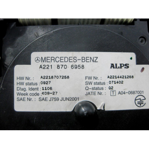 Mercedes-Benz A2218706958 Джойстик управления аудиосистемой с блоком кнопок S-Class W221 CL C216