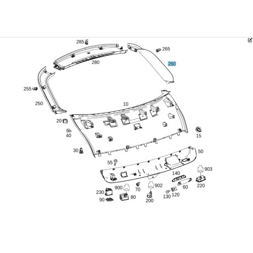 Mercedes-Benz A2927400271 9051 Облицовка рамки стекла двери багажного отделения справа GLE Coupe C292