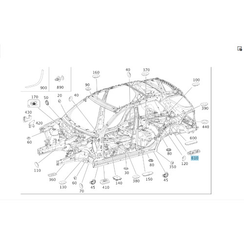 Mercedes-Benz A2518351498 Резиновый держатель - уплотнитель трубок кондиционера R-class short W251 GL X164 GL/GLS X166 R-class long V251