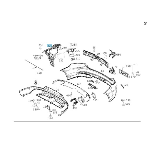 Mercedes-Benz A2928800212 Боковой кронштейн крепления заднего бампера справа GLE Coupe C292