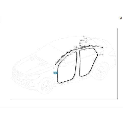 Mercedes-Benz A2926970051 9G44 Уплотнитель передней двери чёрный GLE Coupe C292