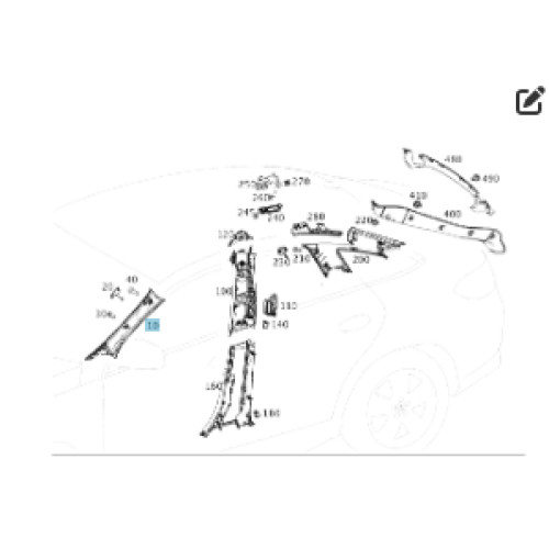 Mercedes-Benz A2926900225 9G26 Right A-pillar trim GLE Coupe C292