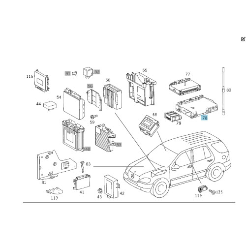 Mercedes-Benz A1635455432 Блок комфорта EAM ML W163