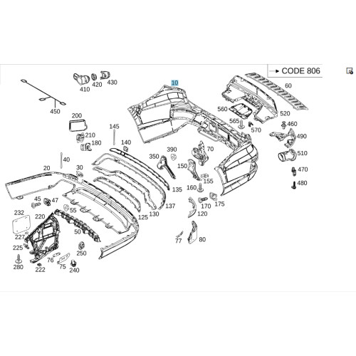 Mercedes-Benz A1668853900 Скорлупа заднего бампера GL/GLS X166