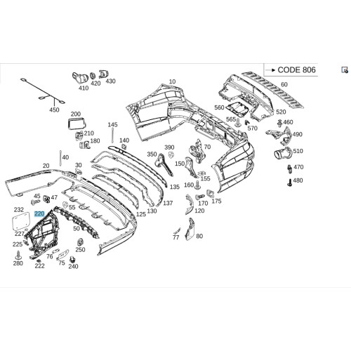Mercedes-Benz A1668801301 Кронштейн заднего бампера правый GL/GLS X166