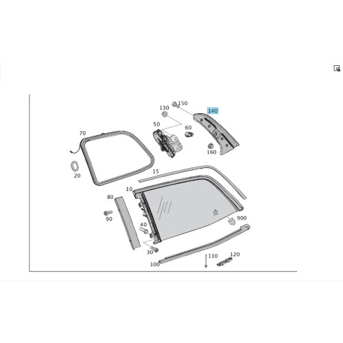 Mercedes-Benz A1666700387 Накладка выдвижной форточки правая GL/GLS X166