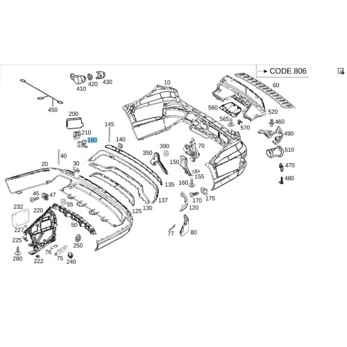 Mercedes-Benz A1668840315 Кронштейн радара в заднем бампере справа GL/GLS X166