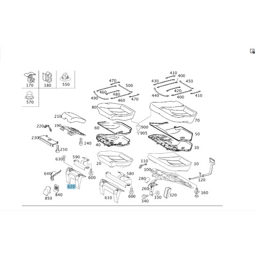 Mercedes-Benz A2119221430 8L35 Накладка правой петли складного заднего сидения бежевая E-class S211