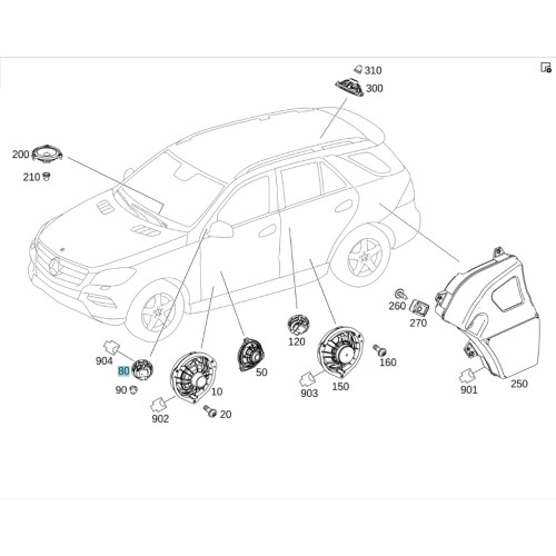 Mercedes-Benz A2319062200 ВЧ динамик harman ML/GLE W166 GLE Coupe C292 SL R231 GL/GLS X166