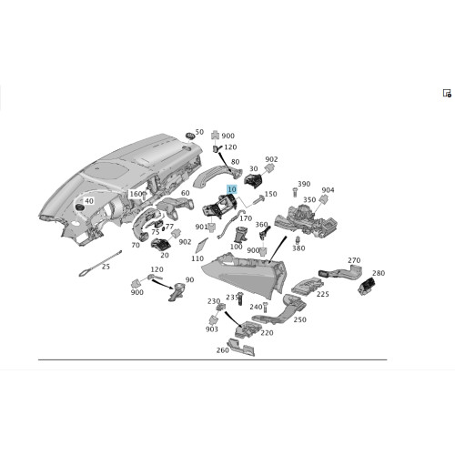 Mercedes-Benz A1668306101 2A17 Дефлектор печки в торпеде центральный ML/GLE W166 GL/GLS X166 GLE Coupe C292