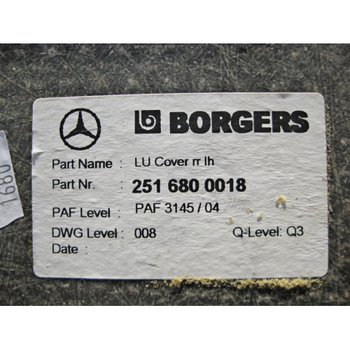 Mercedes-Benz A2516800018 Крышка днища пола водителя R-Class W251