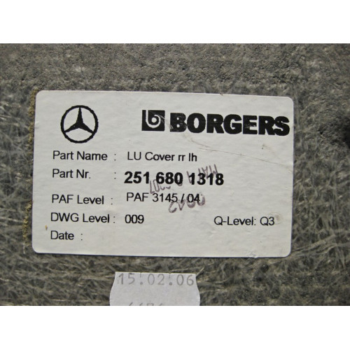 Mercedes-Benz A2516801318 Крышка днища пола задняя левая R-Class W251