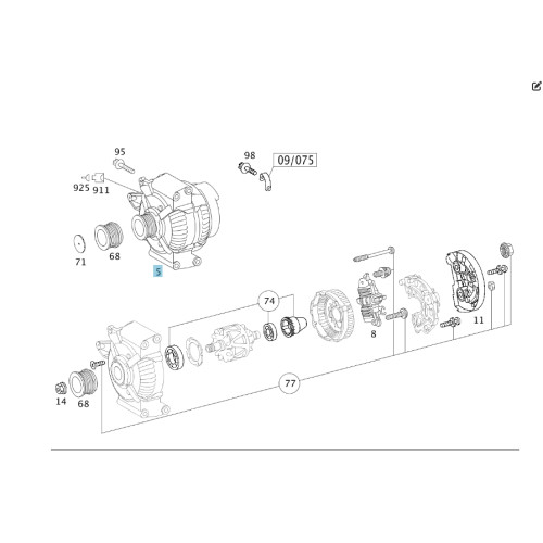 Mercedes-Benz A0121545902 Генератор OM646 OM647