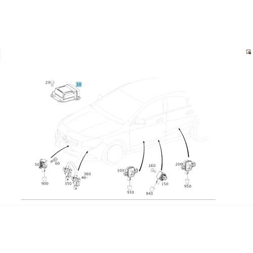 Mercedes-Benz A1179008700 Блок SRS управления подушками и ремнями безопасности CLA C117 GLA X156