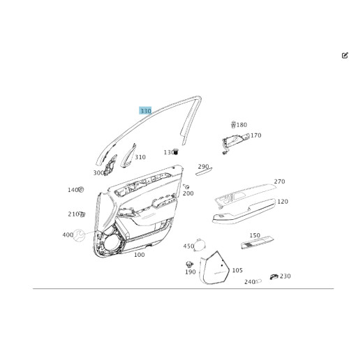 Mercedes-Benz A2927270278 9051 Облицовка рамки стекла внутреняя передней правой двери GLE Coupe C292