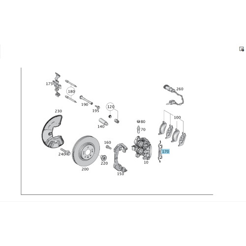 Mercedes-Benz A0009937407 Пружина тормозных колодок ML/GLE W166 GLE Coupe C292 GL/GLS X166