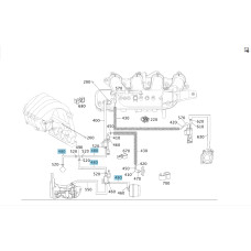 A0269974782 Vacuum tube kit with valve A2661530059 turbine control CL C215 S-class long V220 E-class W212 SLK/SLC R172