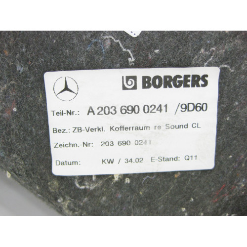 Mercedes-Benz A2036900241 9D60 Обшивка багажника правая сине - черная C-Class W203