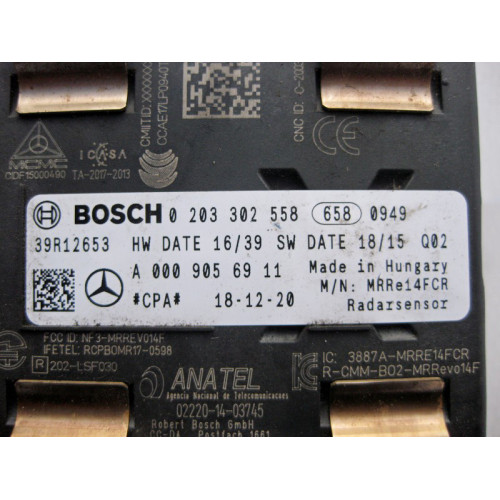 Mercedes-Benz A0009056911 Радарный датчик дистанции в переднем бампере C-Class W205