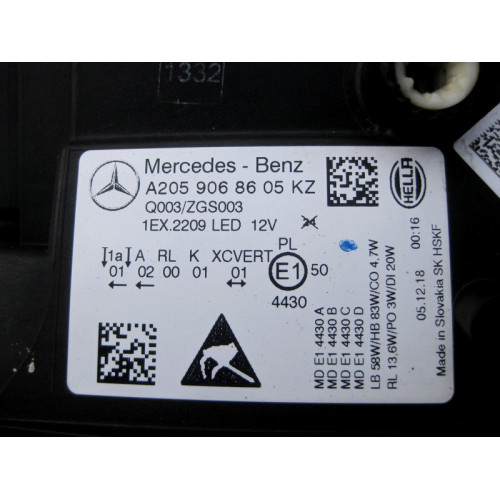 Mercedes-Benz A2059066504 Правая фара светодиодная динамическая C-Class W205 рестайл