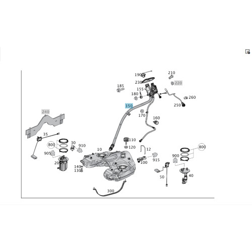 Mercedes-Benz A1664701400 Fuel tank filler neck gasoline GL/GLS X166
