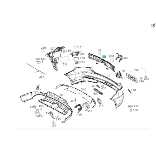 Mercedes-Benz A2928800503 Крепёжный кронштейн - опора заднего бампера центральная GLE Coupe C292