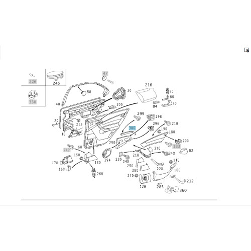 Mercedes-Benz A2207302222 Деревянная накладка задней правой двери S-class short W220
