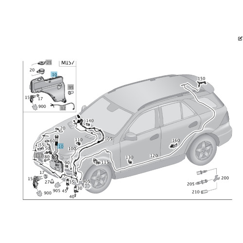 Mercedes-Benz A1668690420 Бачок омывателя ML/GLE W166 GLE Coupe C292 GL/GLS X166