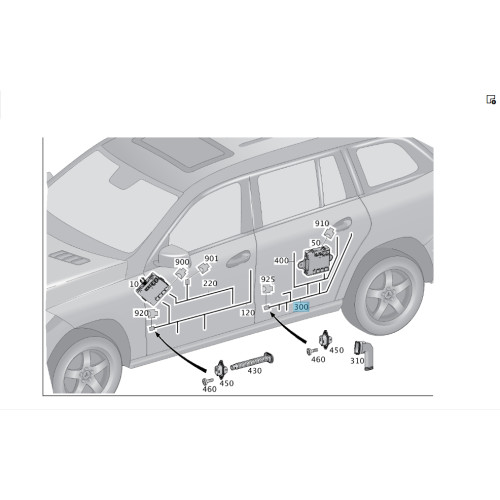 Mercedes-Benz A1665408003 Проводка задней двери GL/GLS X166