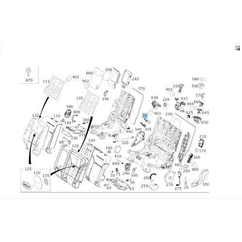 Mercedes-Benz A1665450503 Rear Seat Wiring Connector Cover GL/GLS X166