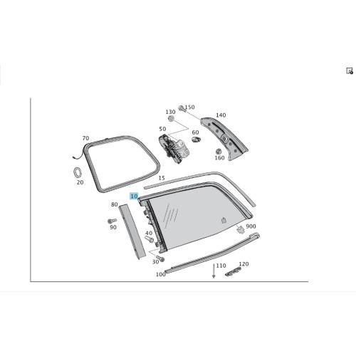 Mercedes-Benz A1666700349 Форточка заднего левого крыла 43R-009545 GL/GLS X166