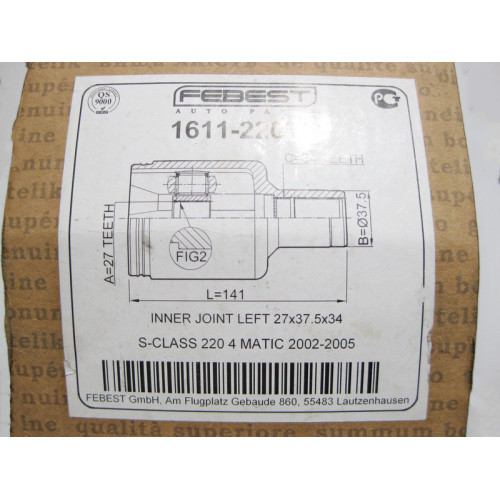 Febest 1611-220LH Новый передний левый внутренний шрус S-Class W220 4matic Febest