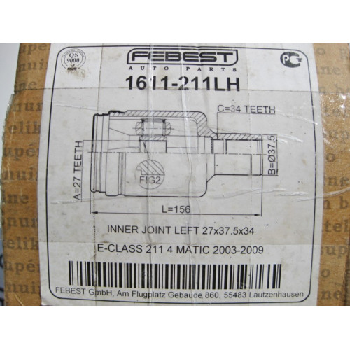 Febest 1611-211LH Новый передний левый внутренний шрус 4 matic только шрус! Febest