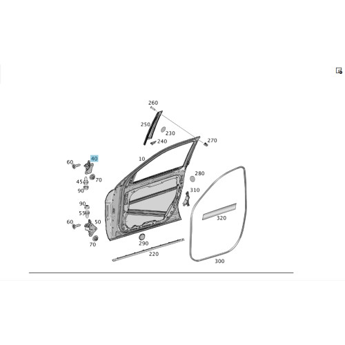 Mercedes-Benz A1667200137 Петля передней левой двери верхняя ML/GLE W166 GL/GLS X166