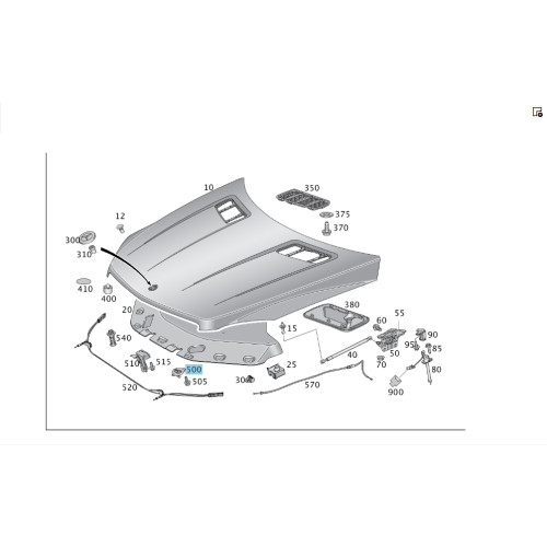 Mercedes-Benz A2048800460 Петля замка капота верхняя GL/GLS X166 GLK X204