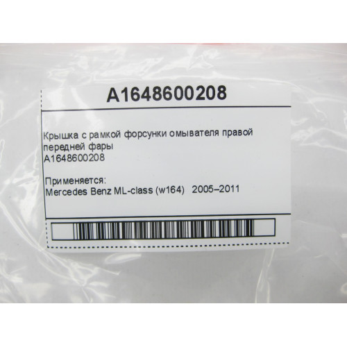 Mercedes-Benz A1648600208 Крышка с рамкой форсунки омывателя правой передней фары ML W164